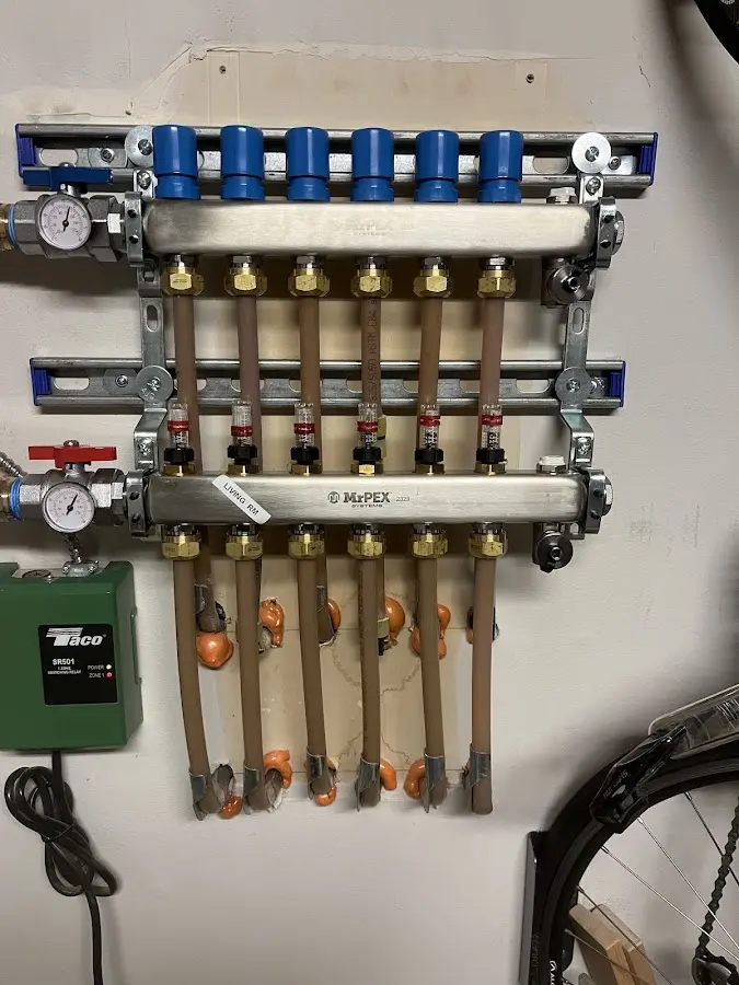 Plumber performing Gas Line Installation at a residential property in Blacksburg